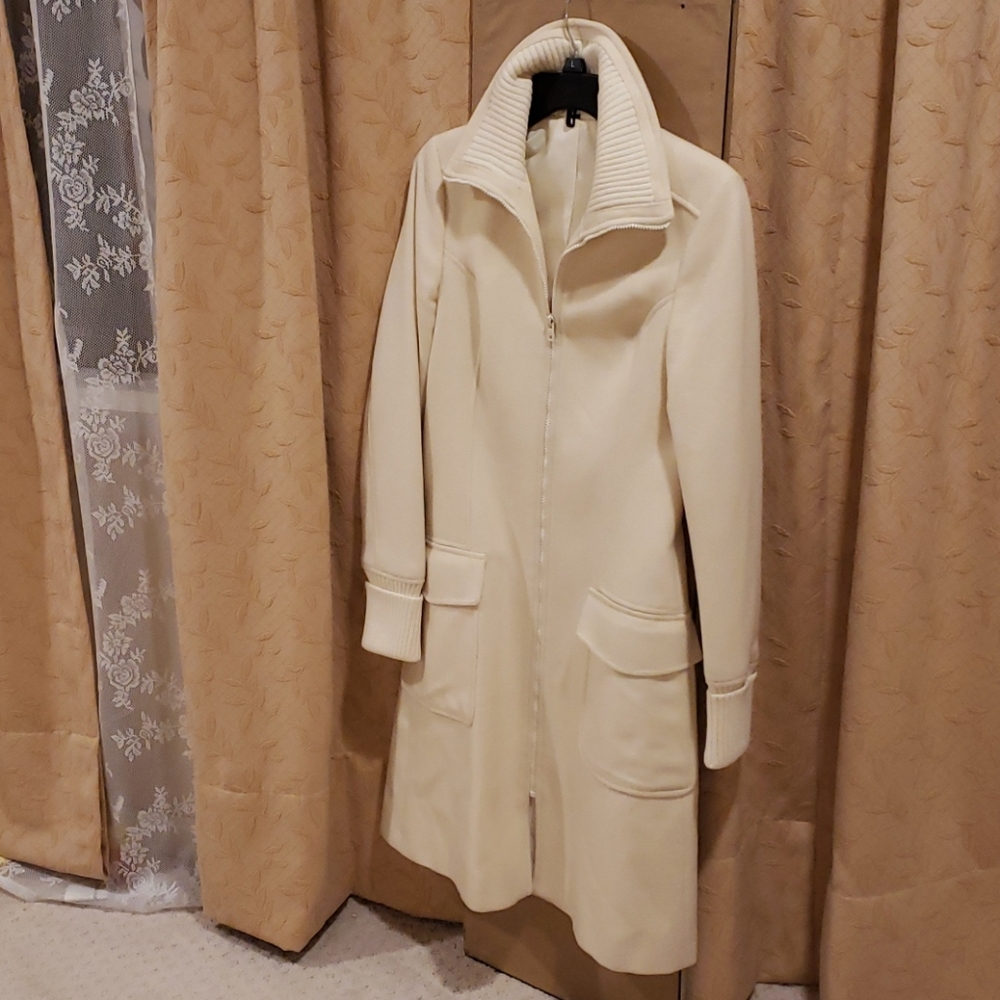 H&M creamy white 70% wool coat